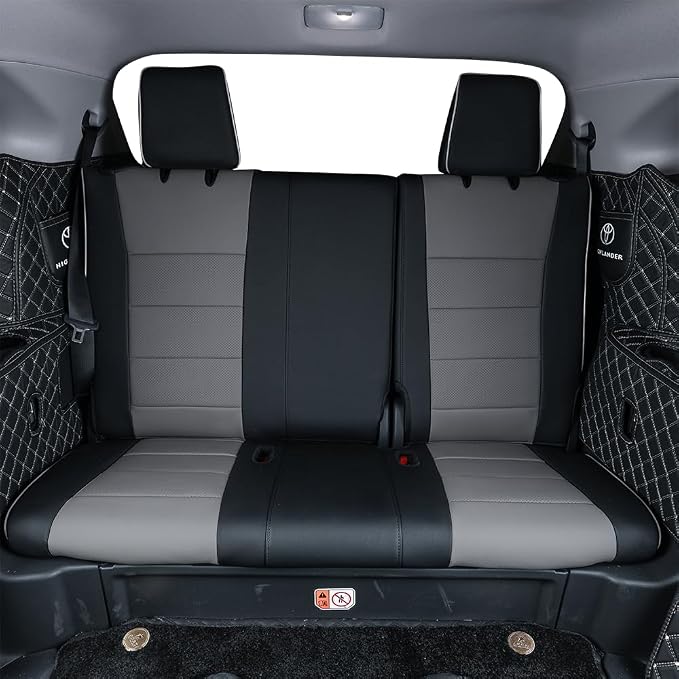 EKR Car Seat Covers for Toyota Camry 2018-2024 (Gas),Full Set | Custom Fit for Toyota Camry XLE/XSE 2018-2024,Easy-Wipe Protection,Full Wrap-Faux Leather(Black/Gray) - Image 6