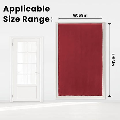Self Adhesive Curtains, Stick Curtain Blackout Shades Window Cover Curtains for Living Room No Drilling, 59" W X 96" L, Burgundy, 1 Panel - Image 7