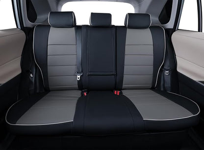 EKR Corolla Seat Cover Custom Fit for Toyota Corolla 2023 2024 2025 2026 Hybird LE, Leather Car Seat Cover Full Set-Faux Leather(Black/Gray) - Image 3