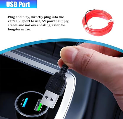 Car LED Strip Lights, 9.84FT 5V Waterproof Flexible Vehicle Ambient Lighting Kits with USB Port, Automotive Lamp Strips Decorations, Universal for SUV Automobile Truck (Pink) - Image 4