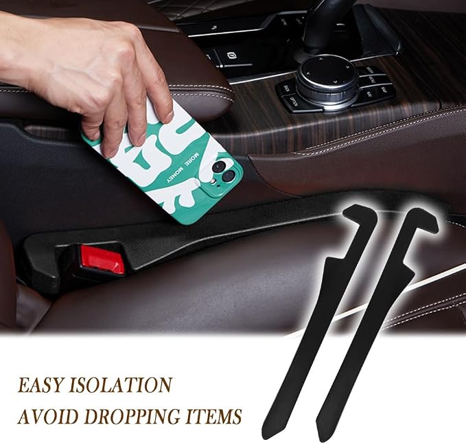 Car Seat Gap Filler 2 Pack - One Second Embedded Car Seat Crack Gap Filler for Holding Water Cup/Phone/Key - Car Inserts Between Seats - Image 6