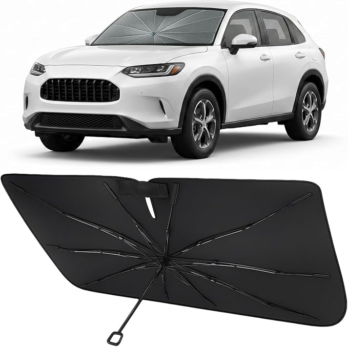 Proadsy Custom Fit Windshield Sun Shade Umbrella for 2023-2026 Honda HR-V | Advanced Ice Crystal Material, -54°F Cooler, Zero-Gap Sunblock, Instant Setup & Foldable Design for Summer Parking, Daily Use by Proadsy