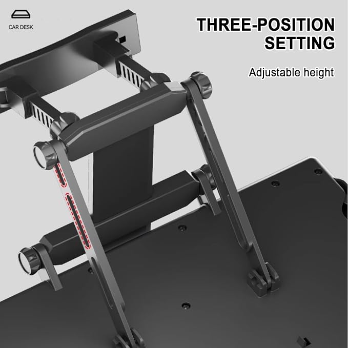 Portable Car Seat Tray Table, Car Backseat Table, Adjustable Seat Back Laptop Desk, Foldable Telescopic Auto Backseat Food Trays Desk, for Working, Writing, Eating, Traveling - Image 5