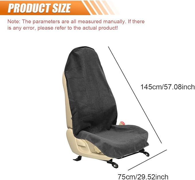 ZIMISI Waterproof Car Seat Cover Towel, Non-Slip Car Seat Protector for Gym Workouts, Running, Swimming, Beach & Hiking, Universal Sweat Towel Cloth for Cars, SUVs, Trucks (Black) - Image 2