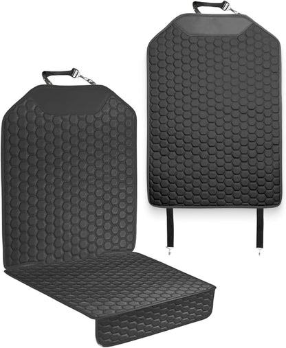 Kick Mat Back Seat Protector - Car Back Seat Cover for Kids Feet - Waterproof & Sturdy Protector for Upholstery from Dirt, Mud, Scratches and Stain (Black Set) by OwleysCarAccessories