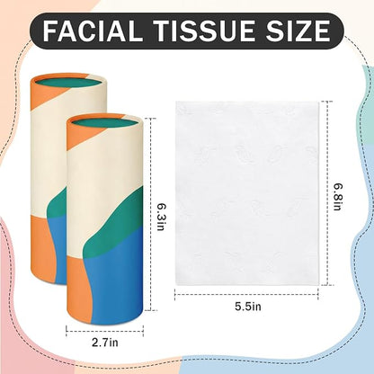 Arttown Car Tissue Holder for Cup Holder Facial Tissues 12 Pack Modern | Bulk 3-Ply,Refillable Marble Print Cylinder Tissue Boxes,Fit Car Home Office School (600 Sheets Total,50 Sheets Each) - Image 2