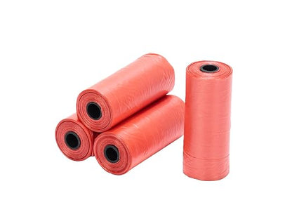 Ginsco 0.8 Gallons Disposable Trash Bags for Mini Car Trash Can, Portable Small Car Garbage Bags, Cars Accessories, Mini Trash Bags, Plastic Trash Bag for Cars/Home/Office (4 Rolls/60 Counts) Red by Ginsco