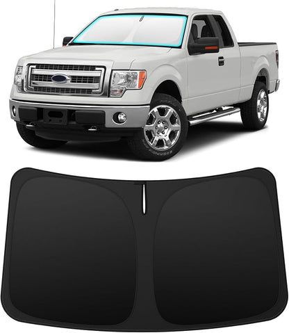 INSAUTO Custom Fit Windshield Sun Shade for Ford F150 2009-2014 | Foldable Front Window Sunshade Car Accessories, UV & Heat Reflector, Keeps Interior Cool, Includes Storage Bag by INSAUTO