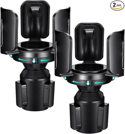 Car Cup Holder Expander, All Purpose Cup Holder Adapter with Adjustable Base, Auto Cup Organizer Expander Holder Compatible with 3.04" to 5.25" Bottles, Mugs, Drinks, Foods (2 PCS) by GLSOWEE