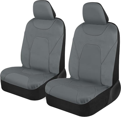 Motor Trend AquaShield Waterproof Front Seat Covers, Solid Gray Seat Covers for Cars – Neoprene Front Car Seats Cover, SUV Seat Covers Protector - Car Interior Cover for Auto, Trucks, & Dog Owners by MotorTrend
