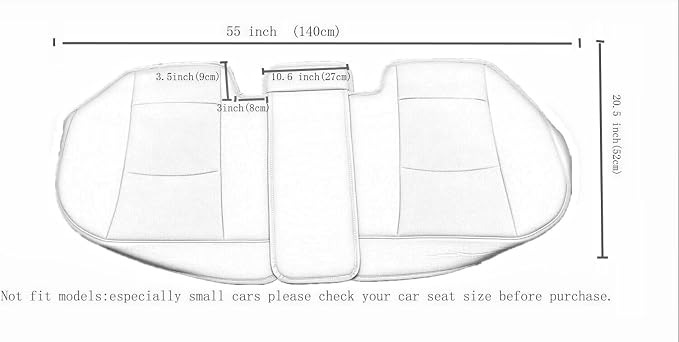 1 Pack Scalable (Adjustable Length (49-55'') Back Seat Cover Car Seat Cover Seat Protector Rear Seat Bottom Cover Fits 90% of car - for Seat Bottom Only (Black - Rear seat) - Image 7