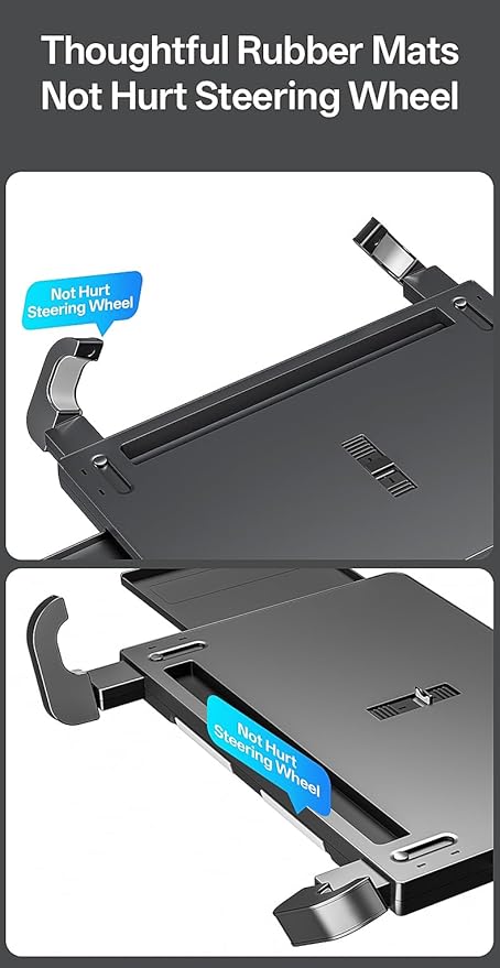 QRabbit 2-in-1 Extendable Steering Wheel Tray - Adjustable Car Desk for Laptop & Food Eating Table - Fits Most Large SUVs, Trucks & Vans, Portable for Travel, Work & Dining - Image 6