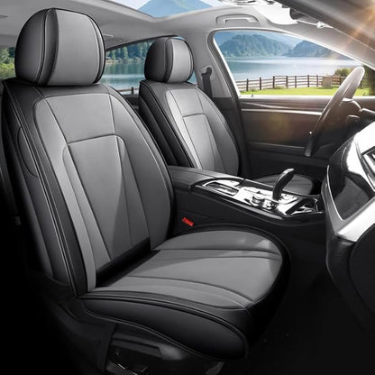 Front Seat Covers Custom Fit for Mazda CX-5 2012-2026, Black&Gray | Luxury Faux Leather, Waterproof, Anti-Slip, Airbag Compatible, Breathable, Car Seat Protectors, 1 Row 2 Seats by Unknown