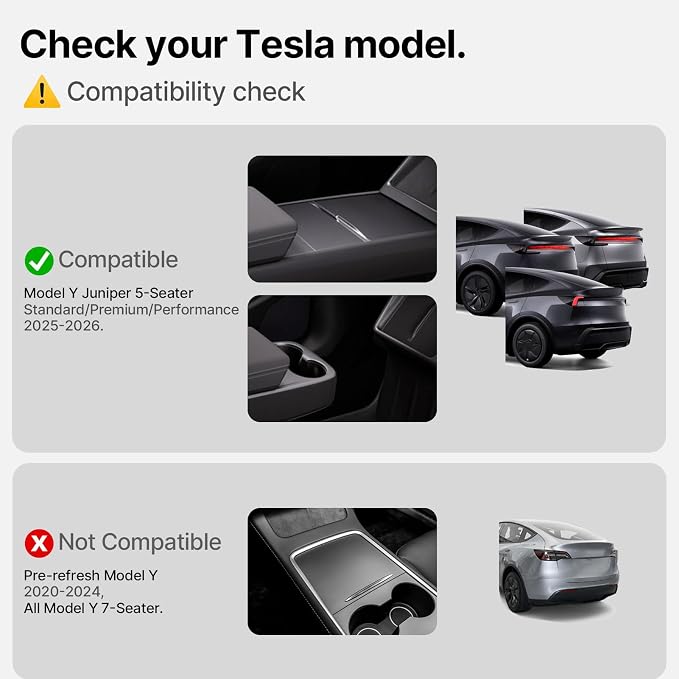 4 Pcs Floor Mats for Tesla Model Y Juniper Accessories 2025 2026 (Standard/Premium/Performance) 5-Seater, All Weather Custom Fit TPE Trunk Mats Cargo Liner Anti-Slip - Image 2