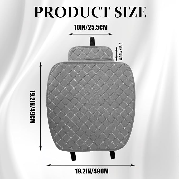 Leather Front Car Seat Cover, Anti-Slip Car Seat Bottom Covers, Full Wrapped Bottom Seat Protectors with Storage Pocket, Universal Comfortable Seat Cushion Fit Vehicles SUVs Trucks (K2-Gray) - Image 2