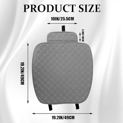 Leather Front Car Seat Cover, Anti-Slip Car Seat Bottom Covers, Full Wrapped Bottom Seat Protectors with Storage Pocket, Universal Comfortable Seat Cushion Fit Vehicles SUVs Trucks (K2-Gray) - Image 2