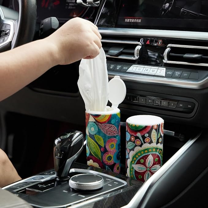 Car Tissues Holder with Facial Tissue, Travel Tissues Cylinder,Cup Holder Tissue Box for Car(3-ply,4 Pack, 200 Sheets) - Image 6