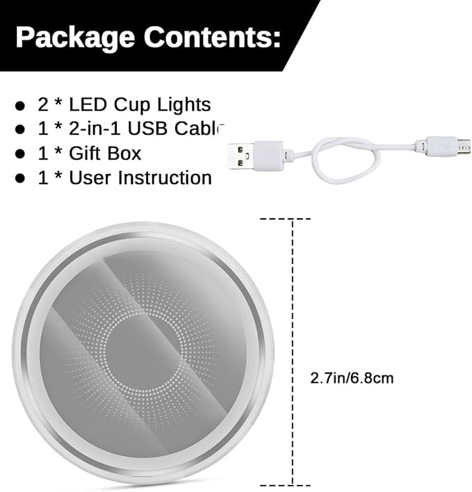 2PCS LED Car Cup Holder Lights, Light up Car Coasters for Cup Holders | 7 Color-Changing Light Up Cup Holder Insert Coasters, Waterproof Car Accessories for Teens, Car Gifts for Men & Women - Image 4