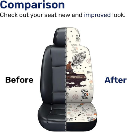 GENANY Paranormal Wing Symbols Car Seat Covers, 2-Piece Front Seat Set | 2-piece polyester front seat cover set, each 49.5 x 19.6 inches, with adjustable straps and hooks - Image 6