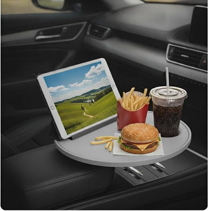 Car Desk for Laptop, Car Tray & Car Food Tray with Cup Holder ，Height-Adjustable 360° As Car Seat Tray Or Car Table Tray, Compatible with Tesla Model 3/Y/S, Ford/Most Vehicles (White) - Image 6