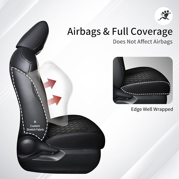 Huidasource Custom Fit RAV4 Car Seat Covers Full Set, Waterproof Front&Rear Seat Cushion Fit for 2019-2024 Toyota Rav4 XLE LE XLE Premium Limited(Not for Hybrid/Adventure/TRD Off-Road/Prime, Black) - Image 5