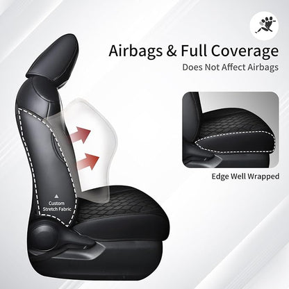 Huidasource Custom Fit RAV4 Car Seat Covers Full Set, Waterproof Front&Rear Seat Cushion Fit for 2019-2024 Toyota Rav4 XLE LE XLE Premium Limited(Not for Hybrid/Adventure/TRD Off-Road/Prime, Black) - Image 5