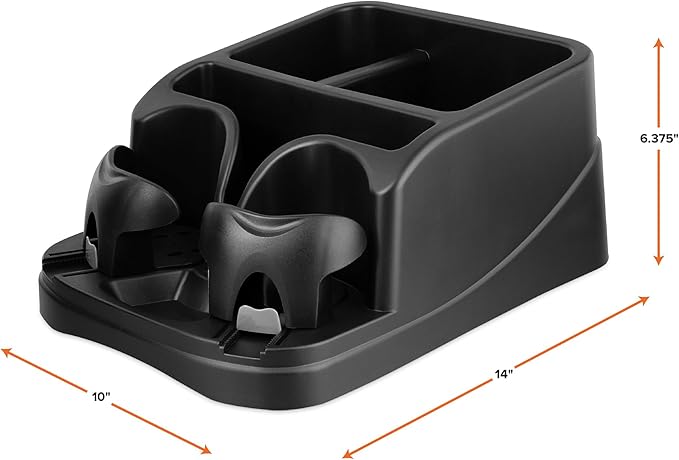 Armor All Car Console Organizer, Car Seat Organizer with 2 Adjustable Cup Holders, 3 Large Storage Compartments, Seatbelt for Secure Hold, Vehicle Middle Seat Organizer for Cars, Trucks, Minivans - Image 3