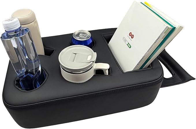 Xaido Car Back Seat Cup Holder, PU Leather Couch Sofa Bed Cup Holder | Expander Tray, Boat Tray, Organizer for Trucks, Minivans, SUVs, RVs, Vehicles, Holds Drinks, Snacks, Cell Mobile Phone - Image 7