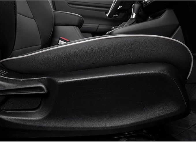 EKR Car Seat Covers for Honda HRV 2019-2022,Leatherette Full Set | Custom Fit for Honda HRV Sport/EX/EXL/Touring 2019-2022 Full Wrap,Waterproof Pet-resistant,Faux Leather(Black/Gray) - Image 2