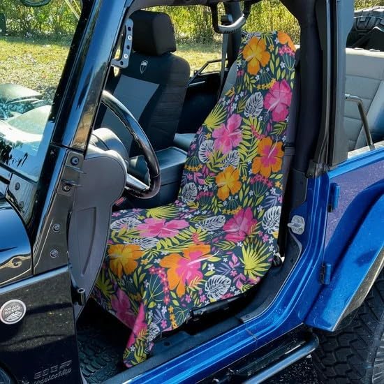Gone For a Run Car Seat Towel for Runners - Hooded Cover - Aloha | Hooded Seat Cover Protector, Microfiber, Moisture-Wicking, 30 x 60 Inches, Pull Cord Hood, Compact & Portable, Running Gift - Image 2