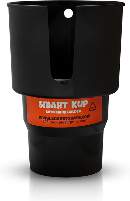 Car Cup Holder Expander - Fits Hydro Flasks 32/40 oz, Nalgene, Yeti & Large Bottles up to 3.8 inches Wide - for Car up to 3.2 Inches Wide - Black by SMART+KUP