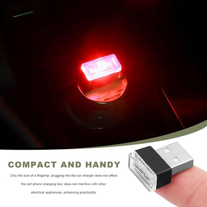 4 PCS USB LED Car Interior Atmosphere Lamp, Mini Night Light Plug-In Trunk Ambient Lighting Kit, Portable USB Interface LED Lamp Interior Decoration for Vehicle Home Office (Red) - Image 4