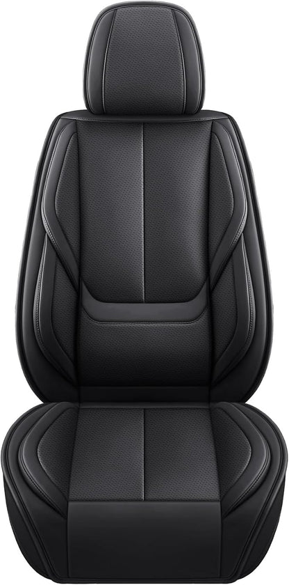 MINGBRON Seat Covers, Car Seat Covers Front Seats, Car Seat Cover, Car Seat Protector Waterproof, Car Seat Cushion Nappa Leather, Black Seat Covers Carseat Cover Universal Fit for Most Cars - Image 3