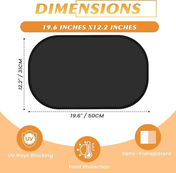 Tavaleu 4 Pack Car Window Shades for Baby Sun Shades for Side Windows | 19.6 x 12”, Static Cling Material, Foldable for Easy Storage, UV Resistant, Semi-transparent Design, Strong Adsorption - Image 3