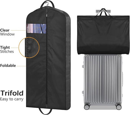 MISSLO 43" Mens Garment Bags for Travel Waterproof Suit Bags for Closet Storage for Shirts, Jackets, Coats, Black, 2 Packs - Image 7