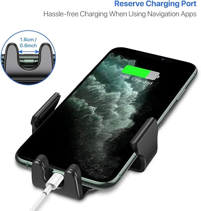 miracase Phone Holders for Your Car with Metal Hook Clip, Air Vent Cell Phone Car Mount, Hands Free Universal Automobile Cradle Fit for iPhone Android and All Smartphones, Classic Black - Image 6
