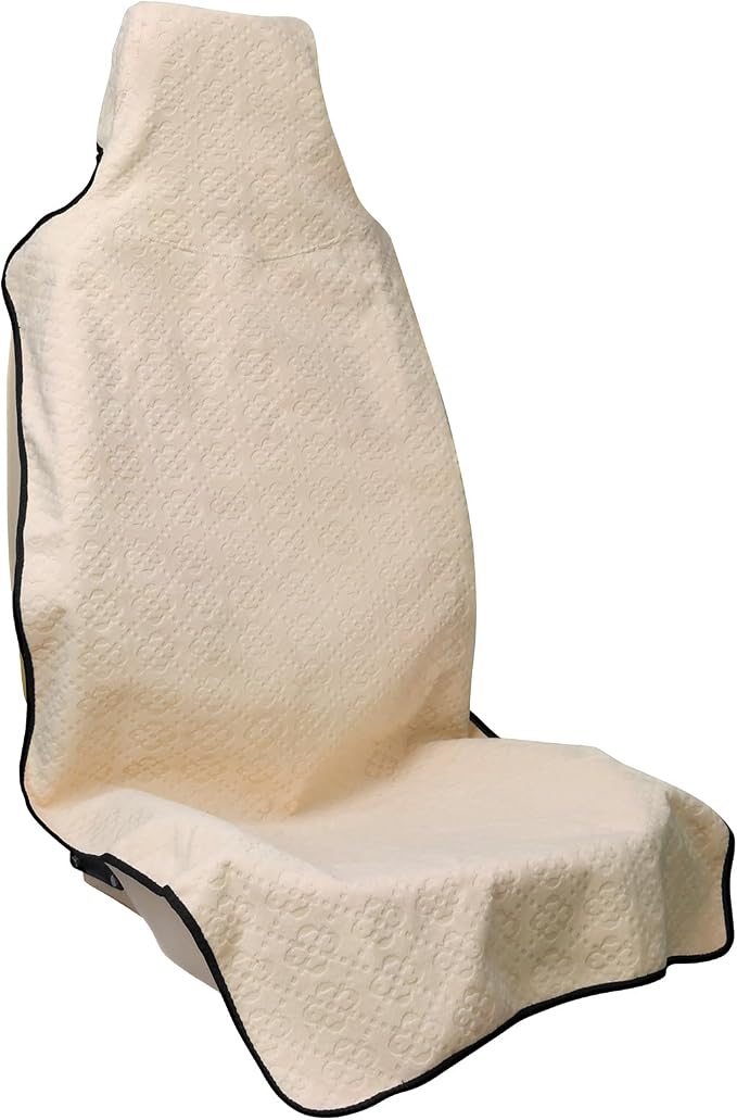 INFANZIA 1Pcs Waterproof Sweat Towel Car Seat Cover Beige, Non-Slip | Premium Bucket Carseat Protector for Trucks SUV Jeep, Universal for Post Gym Workout, Running, Swimming, Beach by INFANZIA