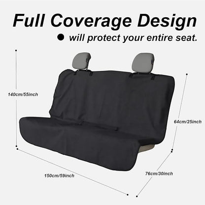 Sweat Towel Car Seat Cover Protector Front Seats for Gym Workout, Running, Swimming, Beach and Hiking, Waterproof Universal Seat Cover for Car, Trucks, Van & SUV (1, Pure Black, Rear Seat) - Image 2
