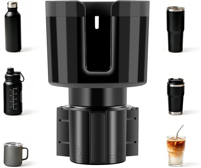 alpmosn Car Cup Holder Expander with Adjustable Base, Large Bottles & Big Drinks Diameter in 3.2"-4.0" Car Interior Accessories Fit for Vehicles, RV's, Trucks by alpmosn