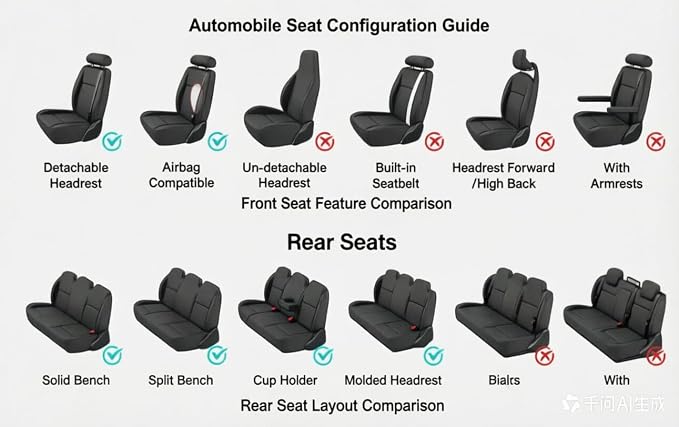 for car seat Covers Non-Slip （E.g, for Tesl,for Mercedes-Benz,for BMW,for Audi, for Ford, for Honda, for Nissan,for Toyota,for Chevrolet,for Jeep.. (Black Coffer(line)) - Image 8
