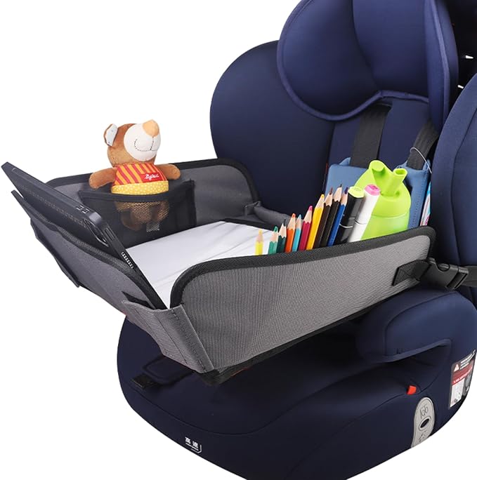 Kids Travel Tray for Car, Car Seat Tray, Grey by WedFeir