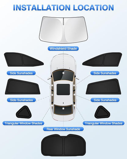 Canvcle Sunshades for Subaru Crosstrek 2024 2025 2026 Accessories Windshield Sun Shade Side Rear Window Shade Cover Sun Visor Shield Privacy Protection Keep Vehicle Cool Black 8PCS - Image 5