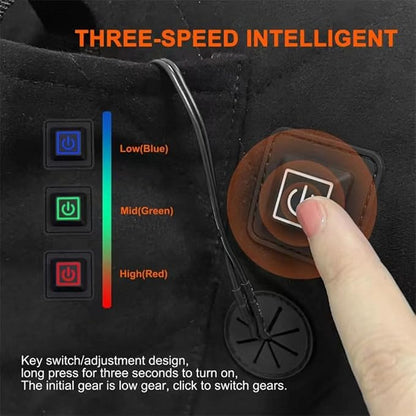 Heated Seat Cushion Foldable Memory Foam Heated Seat Pad with 3 Level Heating for Camping Fishing Office Chair Stadium Seats (Power Supply Not Included) (Artificial Suede)(L-Shape) - Image 7