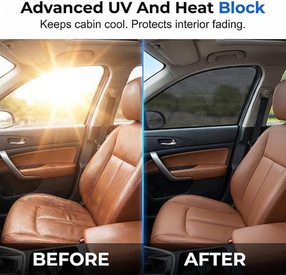 Car Side Window Sunshade, Static Cling Blackout Privacy, Universal Fit | Tool-Free Static Cling Install in Seconds, Thick Blackout Coating Blocks Light & Heat, Full Privacy for Camping & Travel, Fit - Image 5