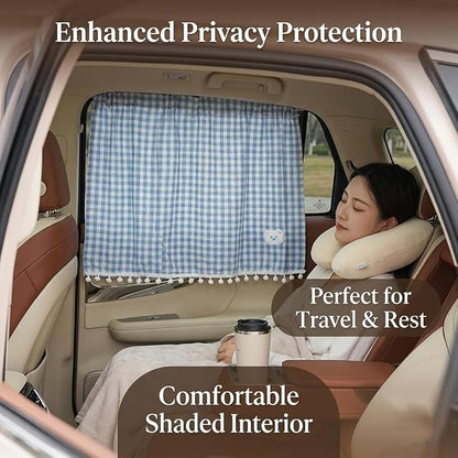 Car Side Window Curtain Sun Shade of 2,Sun Shade with Suction Cup,Car Side Curtains for Vehicle Windows, Sun Shade Privacy Screen (Blue) - Image 5