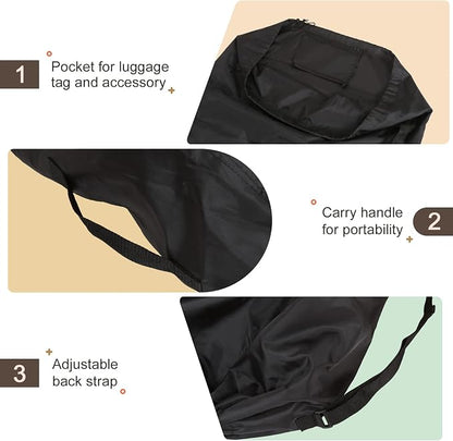 LIHAO Stroller Bag for Airplane, Gate Check Car Seat Travel Bag, Black | 600D Oxford, Waterproof Travel Carry Bag - Image 3