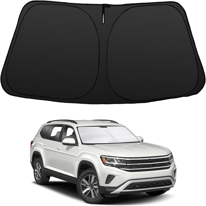 Windshield Sun Shade for 2018-2026 Volkswagen Atlas VW Atlas Cross Sport | Foldable, Full covered for windshield, Block UV Rays, Heat Reduction, Easy to install, Keeps Car Cooler by YYCKE