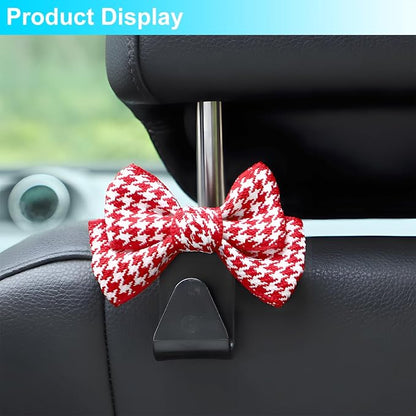 Mandark 2PCS Bow Car Headrest Hooks for Bags, Red/Small | PVC construction, clip-on installation keeps items off the floor, fits most cars, SUVs, and trucks, car interior accessories - Image 3