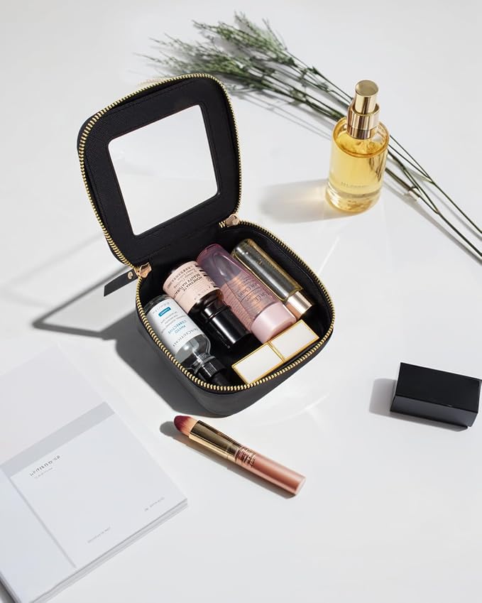 Clear Makeup Bag Small, Mini Travel Cosmetic Case Transparent TSA Approved Toiletry Bag with Zipper Portable Make Up Pouch for Purse Traveling Car Essentials Organizer for Women Men - Image 4