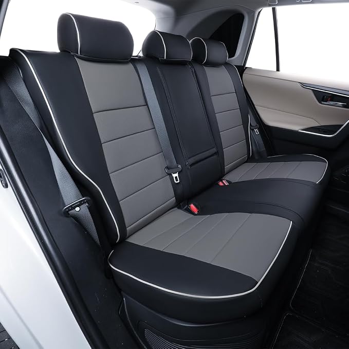 EKR Corolla Car Seat Covers Full Set Custom Fit for Toyota Corolla 2020 2021 2022 XSE/XSE Apex,Leather Car Seat Cover-Faux Leather(Black/Gray) - Image 4